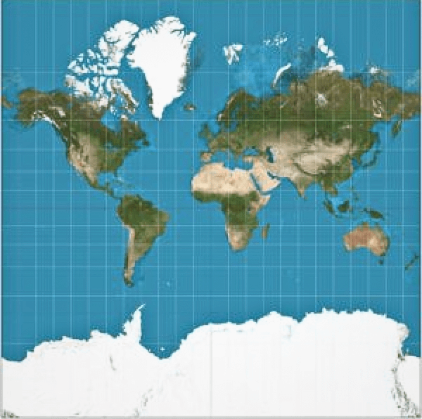 Mercator Projection, Courtesy of Daniel R. Strebe